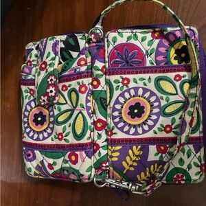 Vera Bradley Floral Quilted Wallet in Purple, Green & Yellow